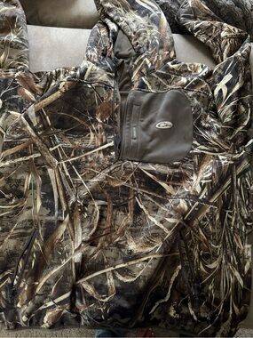Men's Camouflage Hooded Pullover Jacket - Brown/Green